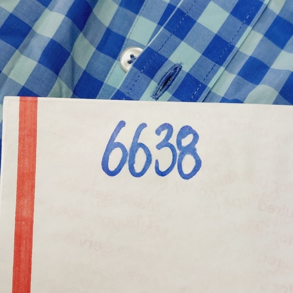 J. Crew Men's Button Front Blue White Checks Business Casual Shirt P6638 - Picture 11 of 11